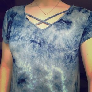 Blue tie-dye top